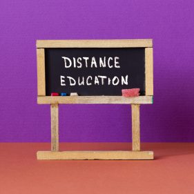 Distance education or homeschooling concept